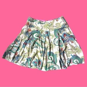Izod Paisley Print Pleated Skirt Size 10